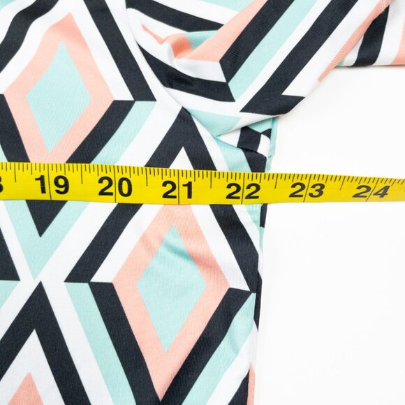 Bad Birdie Golf Polo Men's Fits Large Geometric Diamond Pink Mint Green Wicking - Picture 12 of 12